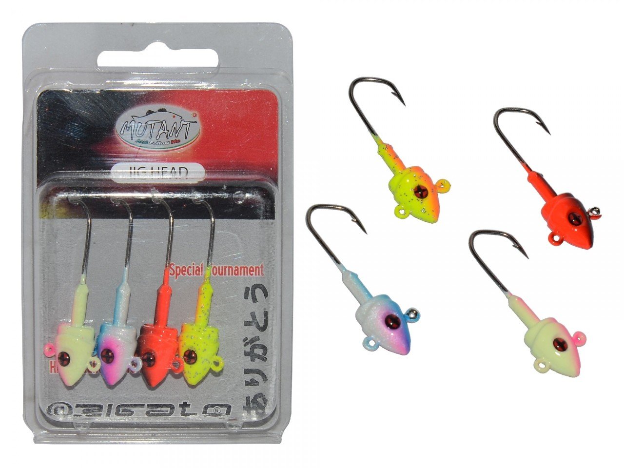 Mutant 6412 Jig Head Rigato Body 4'lü Mix Set Çift Yönlü Jig Head