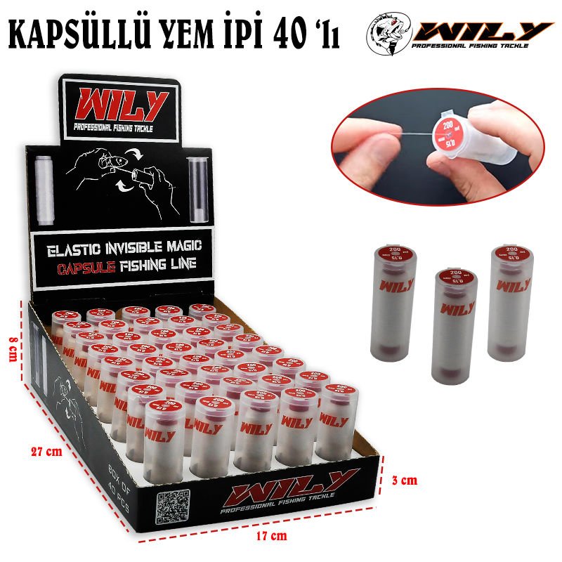 Wily Kapsüllü Yem İpi 200 mt 40 lı Kutulu