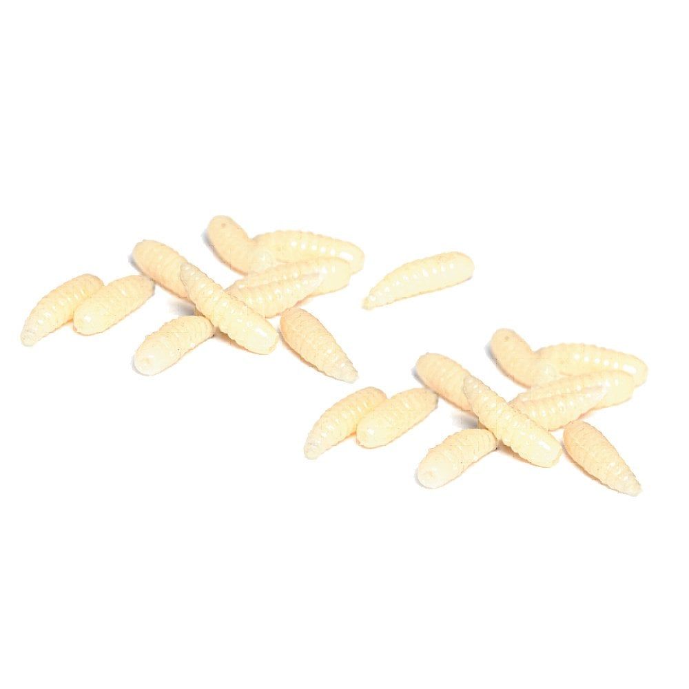 Maggot Silikon Kurtçuk 1.4 cm Beyaz Alabalık Yemi 25 Adet