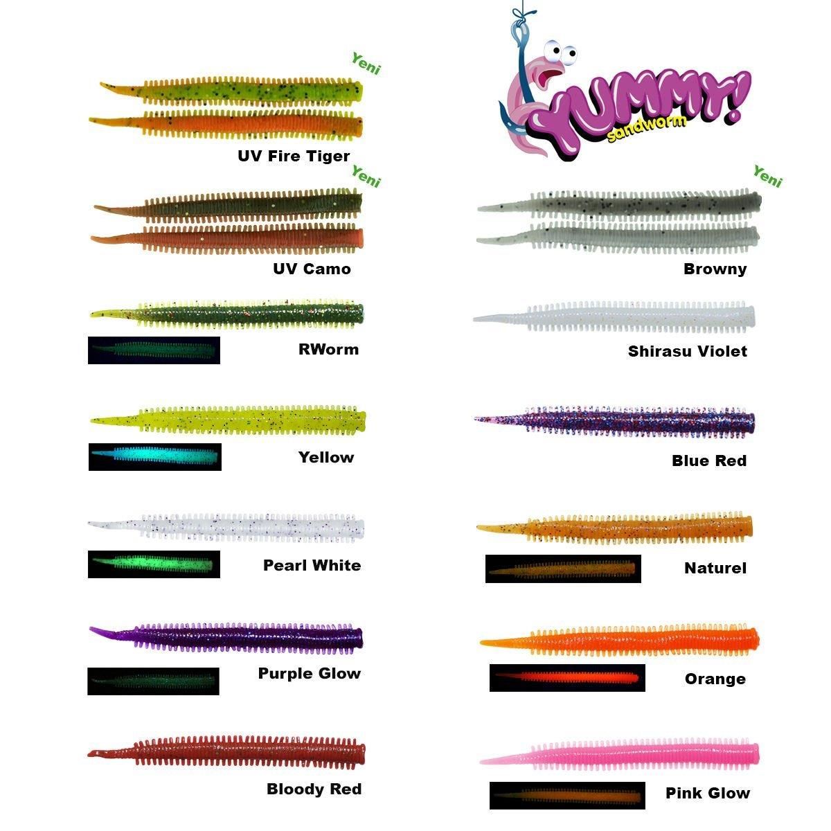 FUJIN Yummy Sandworm 7cm LRF Silikonu Orange Glow