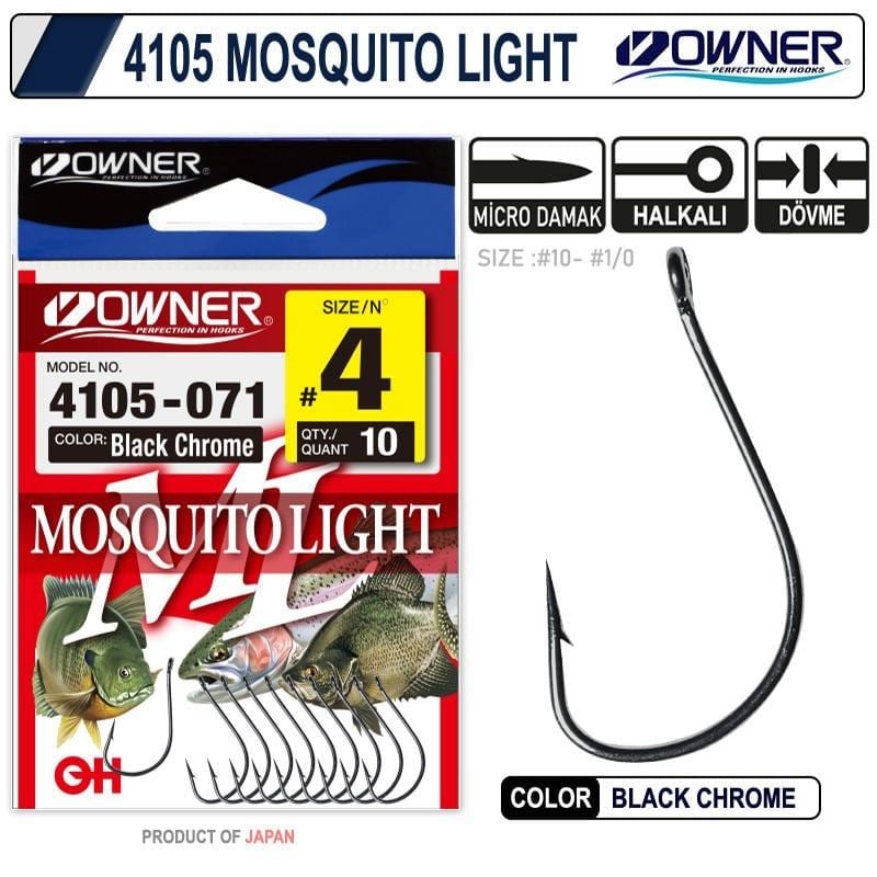 Owner 4105 Musquito Light No:8 Black Chrome İğne 11 Adet