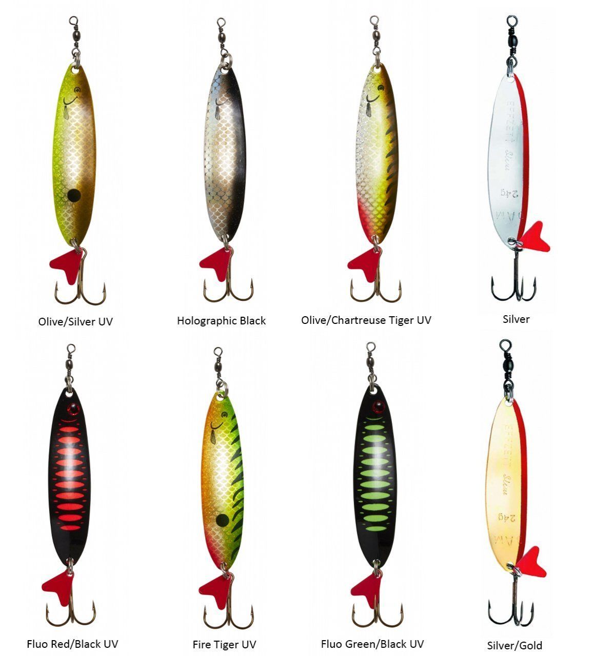 Dam Effzett Standard Spoon Slim 6.5 cm 16 gr Sinking Kaşık Fire Tiger UV