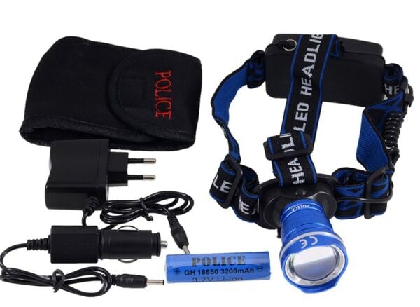 Police PS-1824 12/220V Zoomlu Şarjlı Kafa Feneri