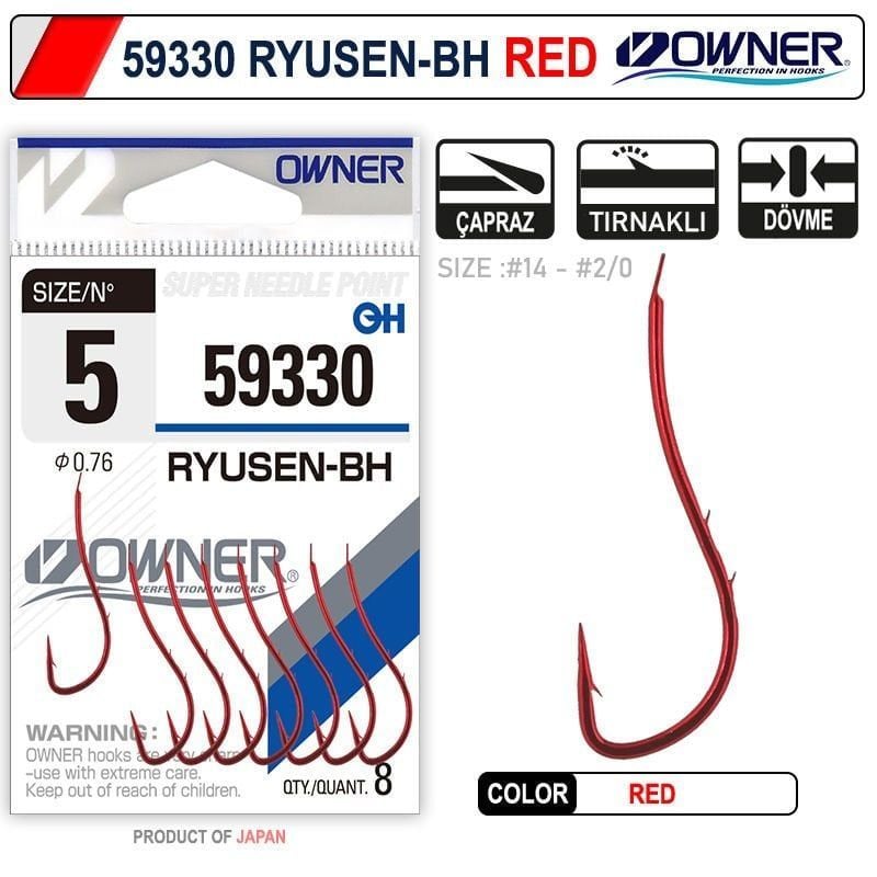 Owner 59330 Ryusen-Bh No:2-0 Red İğne 4 Adet