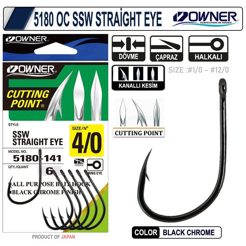 OWNER 5180 SSW Straight Eye no:3-0 Black Chrome İğne 7 Adet