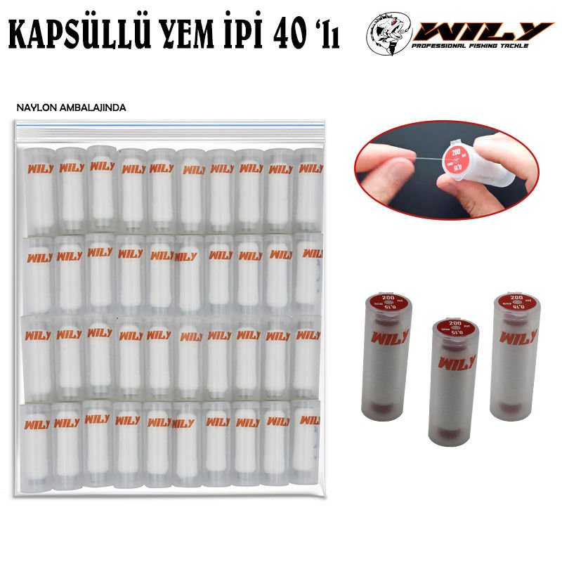 Wily Kapsüllü Yem İpi 200 mt 40 lı Poşette