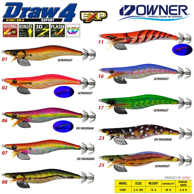 Owner 51881 DRAW SQUID ED-3 10,5 CM Kalamar
