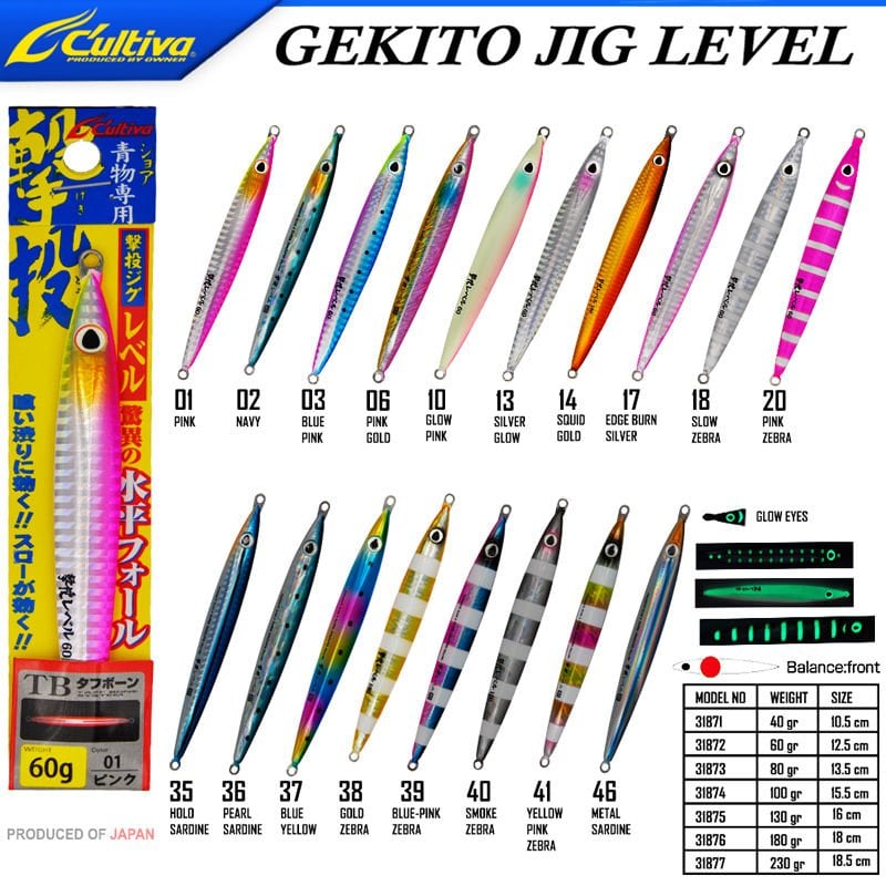 Cultiva 31874 Gekito Jig Level 100g 15.5cm