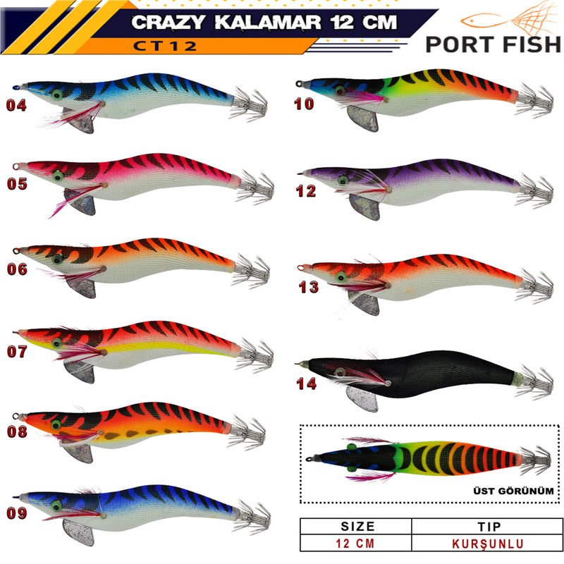 Portfish Crazy Kalamar Zokası 3,5 gr Kurşunlu 12 cm