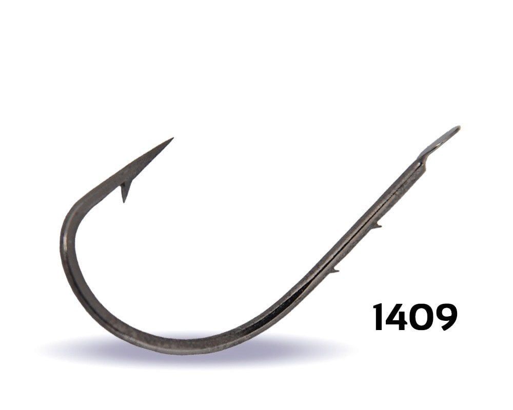 Youvella 1409 No: 8 Kısa Pala Tırnaklı Olta İğnesi 100'lü Kutu Black Nikel