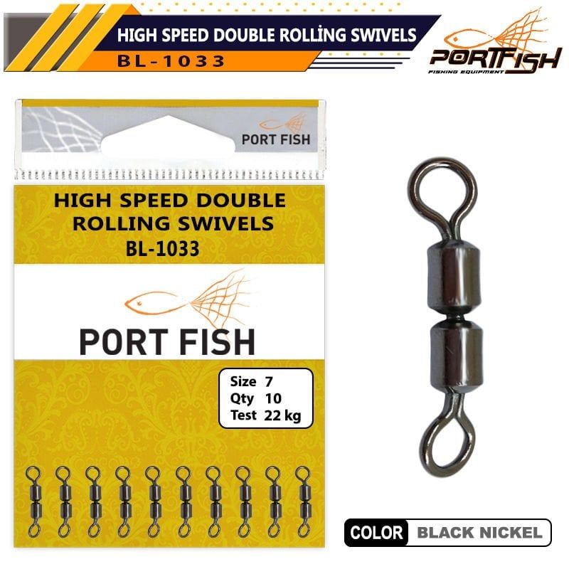 Portfish BL-1033 No:8 High Speed Double Rolling Swivels 10 Adet