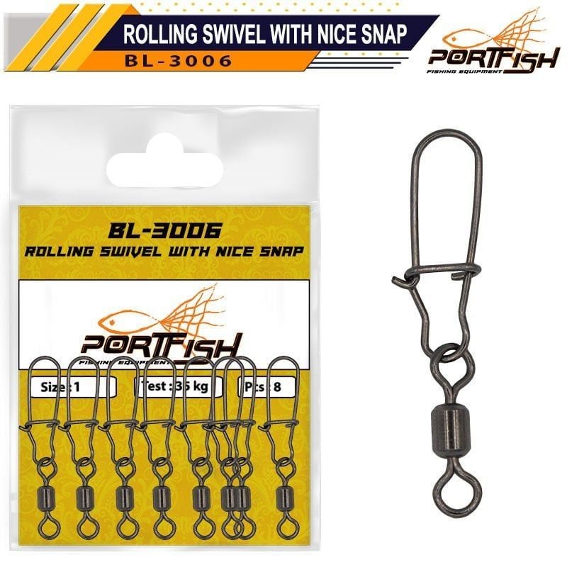 Portfish BL-3006 No:10 Bilyalı Kilitli Klips 10 Adet