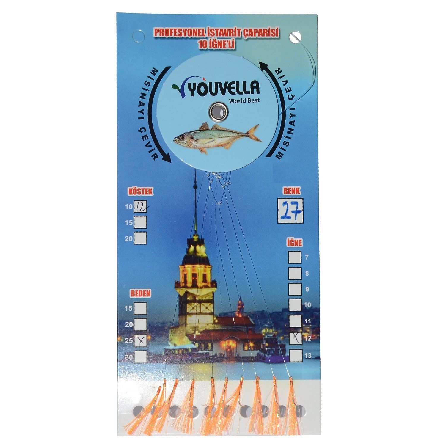 Youvella 7574 İstavrit Çaparisi 10 İğne Kolay Açılan 0.15x0.25mm 27
