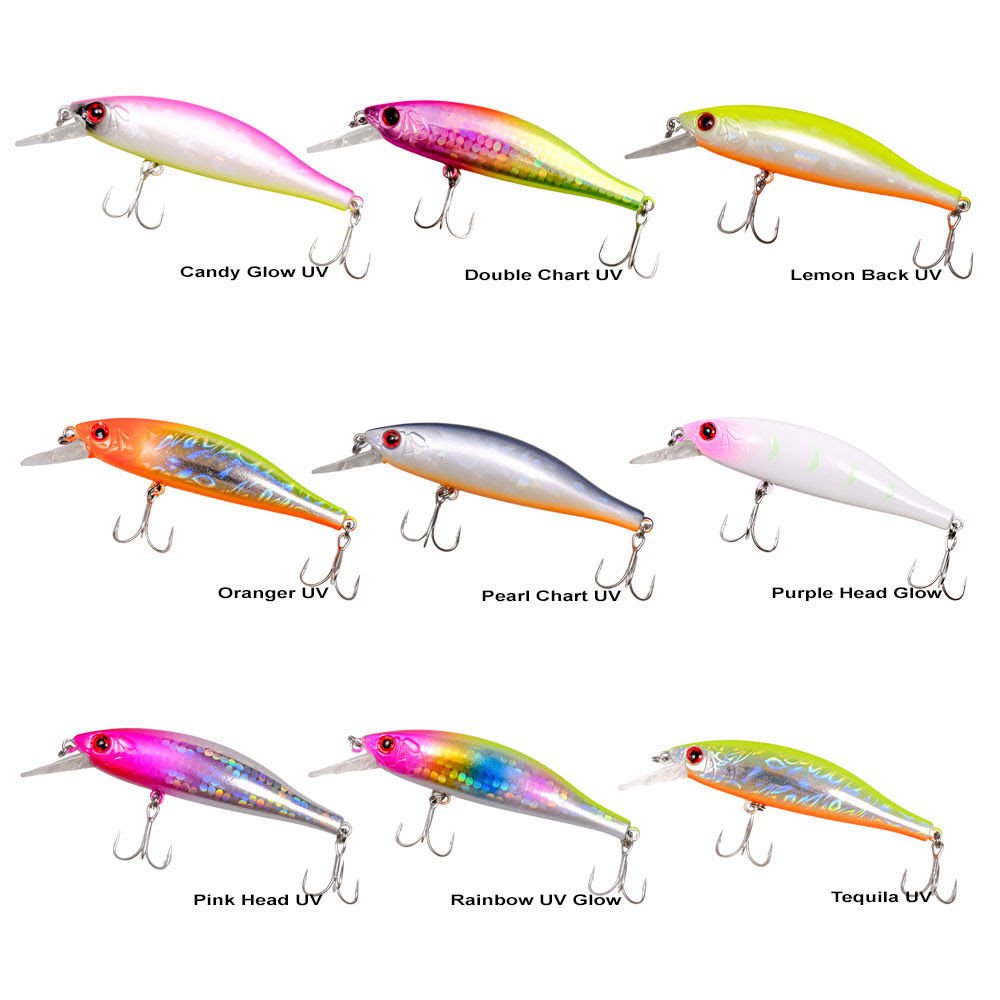 Ryuji Slalom Sinking 8cm 11g Maket Balık Renk:Rainbow UV Glow