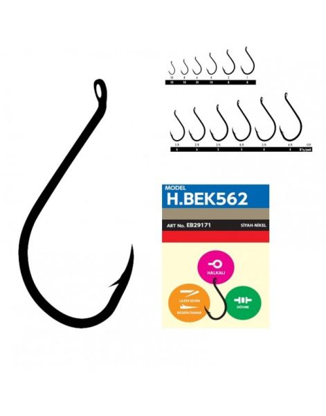 Hayabusa HBEK 562 Delikli Octopus Sinarit İğnesi Black Nikel 1/0