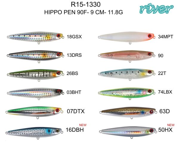 River Hippo Pen 90F 9Cm 11.8G Popper Maket Balık 22T