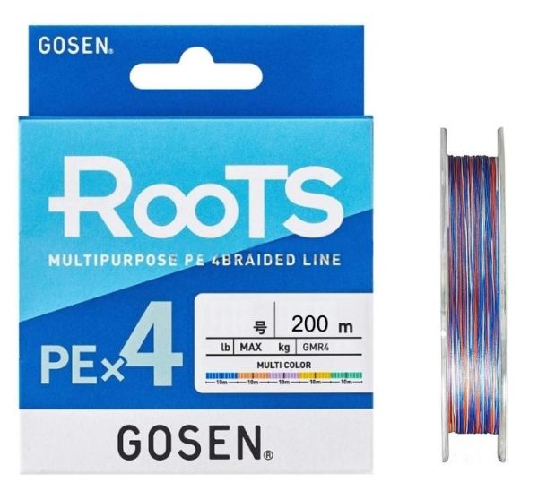 Gosen X4 Roots PE 4 Örgü Spin İpi 200mt Multi Color 0.4 PE