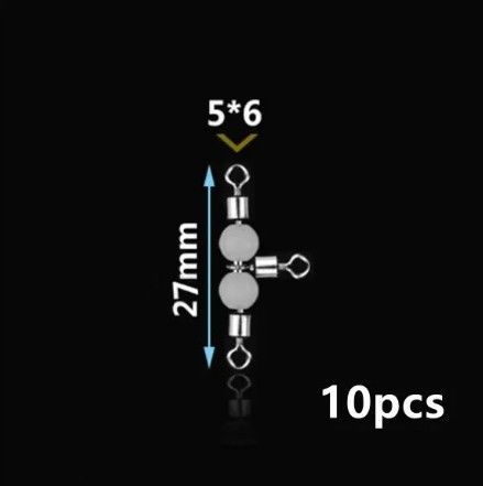 Captain 5049 Üçlü Boncuklu Fırdöndü 10'lu Paket Black Nikel 1x2