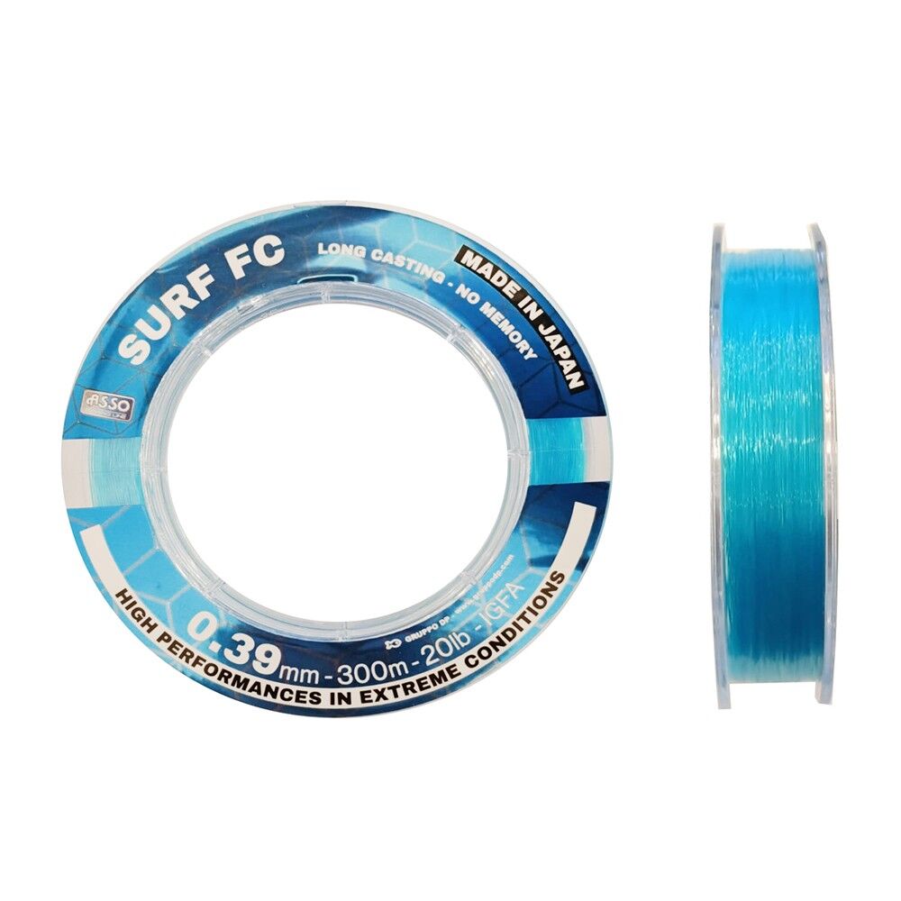Asso Surf FC COATED Copolymer 300mt Long Casting No Memory Blue 0.39 mm