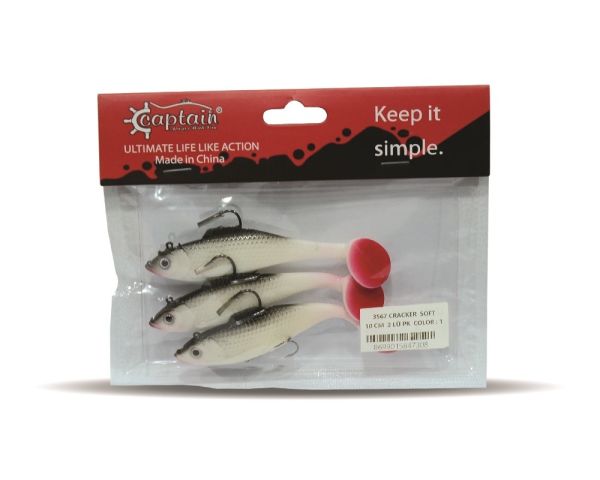 Captain 3567 Cracker Soft 10cm Levrek Turna Silikonu 3'lü Set Suni Balık 1