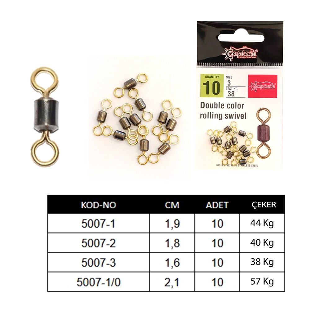 Captain 5007 Rulmanlı Fırdöndü 10'lu Paket Black Gold 1/0