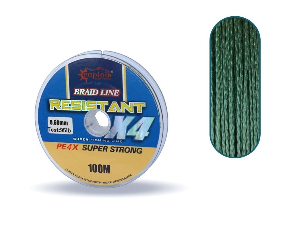 Captain Resistant PE 4 Kat İp Misina 100mt Yeşil 0.50 mm