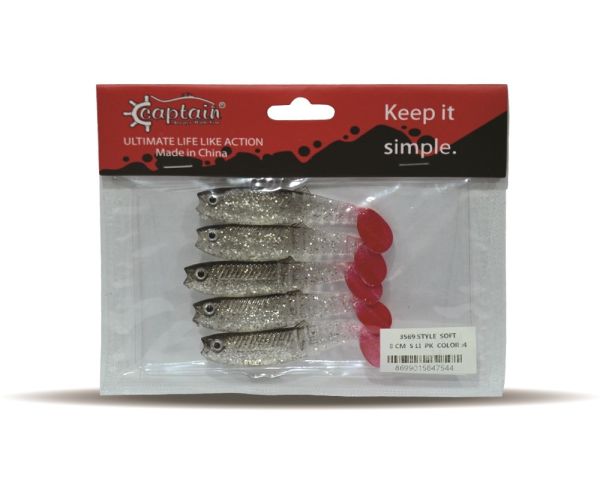 Captain 3569 Style Soft 8cm Levrek Silikonu 5'li Paket Suni Yem 4