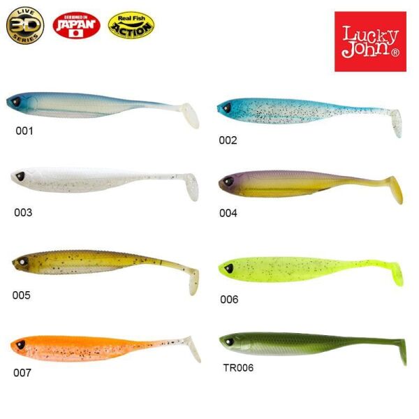 Lucky John Makora 3D Shad Tail 5'' (12.7 cm) 4P Silikon Yem 002