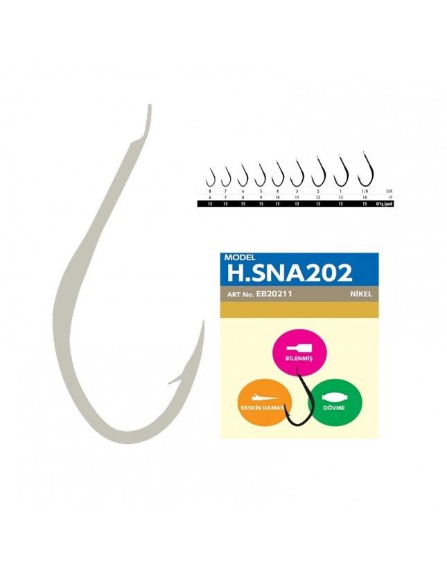 Hayabusa HSNA 202 Dövme Canlı Yem İğnesi 15'li Paket Nikel 2