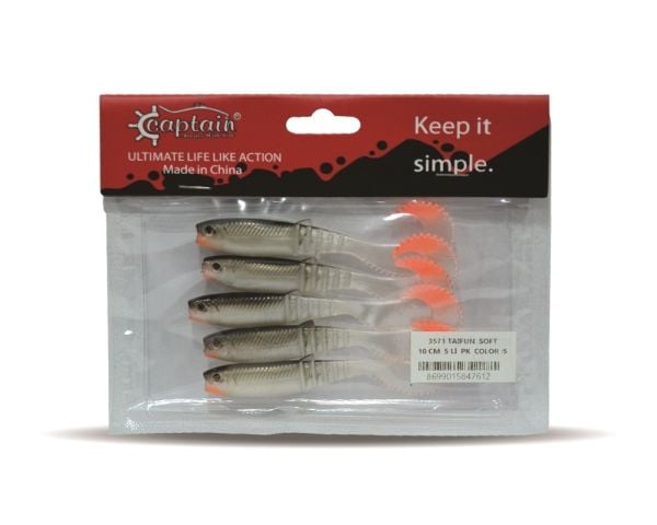 Captain 3571 Taifun Soft 10cm Levrek Silikonu 5'li Paket Suni Yem 5