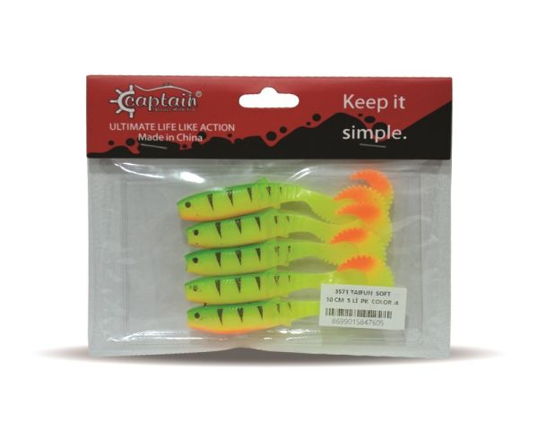 Captain 3571 Taifun Soft 10cm Levrek Silikonu 5'li Paket Suni Yem 4