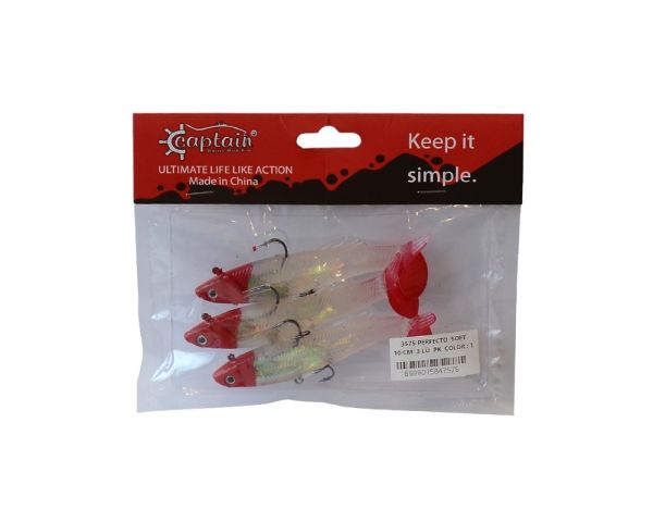Captain 3575 Perfecto Soft 10cm Turna Silikonu 3'lü Paket Suni Balık 1