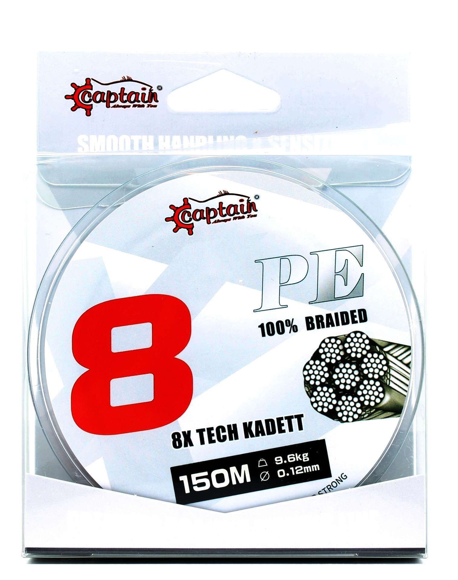 Captain X8 Kadett Tech PE 8 Örgü Spin İpi 150mt Dark Green