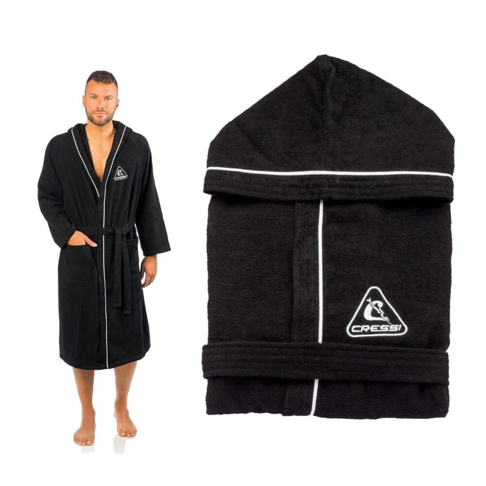 Cressi Mikrofiber Plaj Bornozu BLACK - L