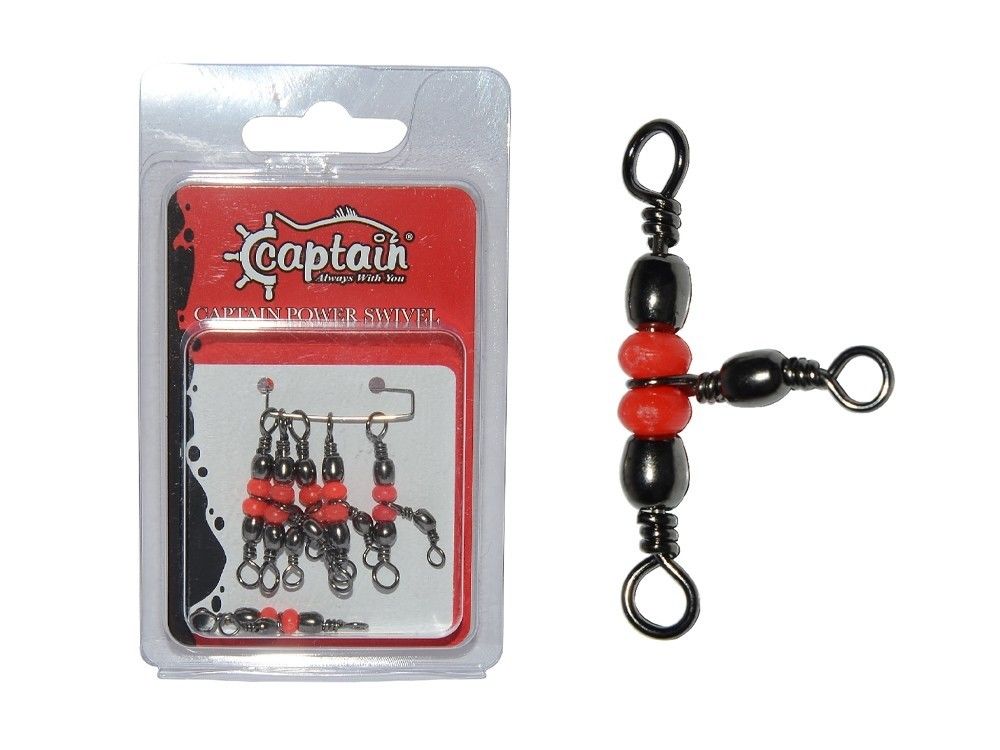 Captain 5129 Üçlü Boncuklu T Fırdöndü 5li Paket Black Nikel 6x8