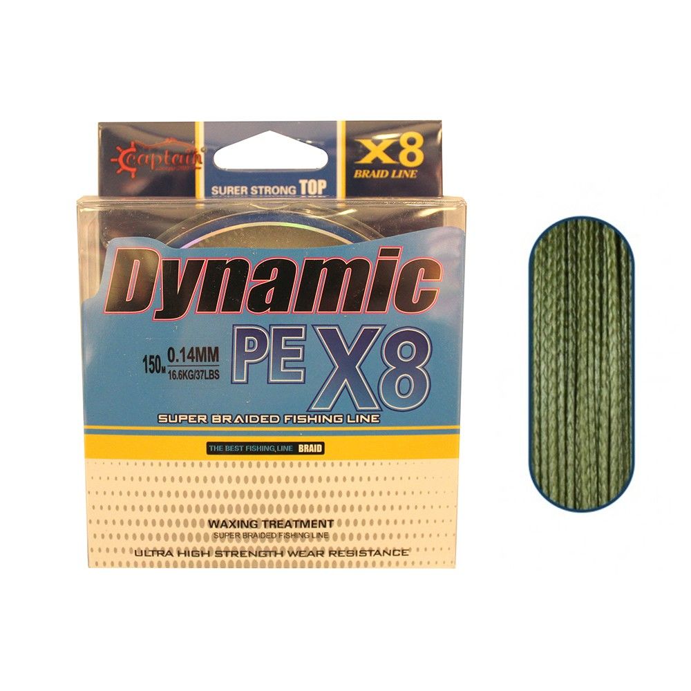 Captain Dynamic Soft PE 8 Örgü Spin İp Misina 150mt Yeşil 0.12 mm
