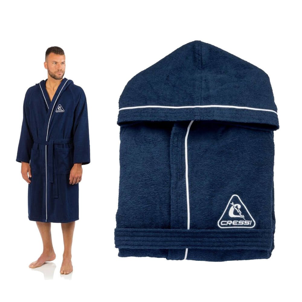 Cressi Mikrofiber Plaj Bornozu BLUE - M