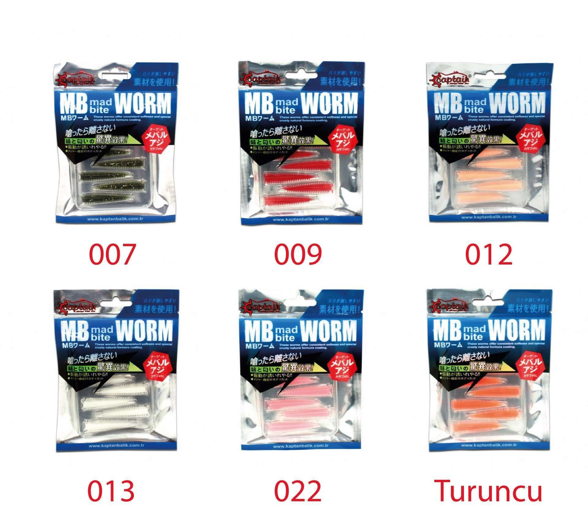 Captain 3518 Mad Bite Earth Worm 4 cm Aromalı LRF Silikon Yem 8li Set