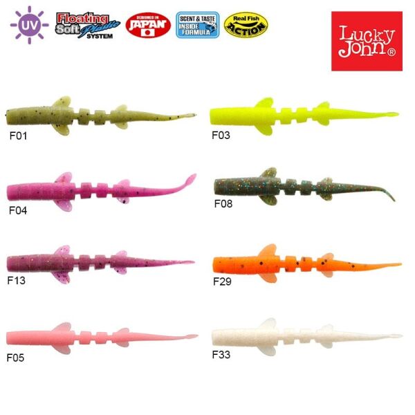 Lucky John Unagi Slug 2.5'' (6.35 cm) 10P Silikon Yem F04