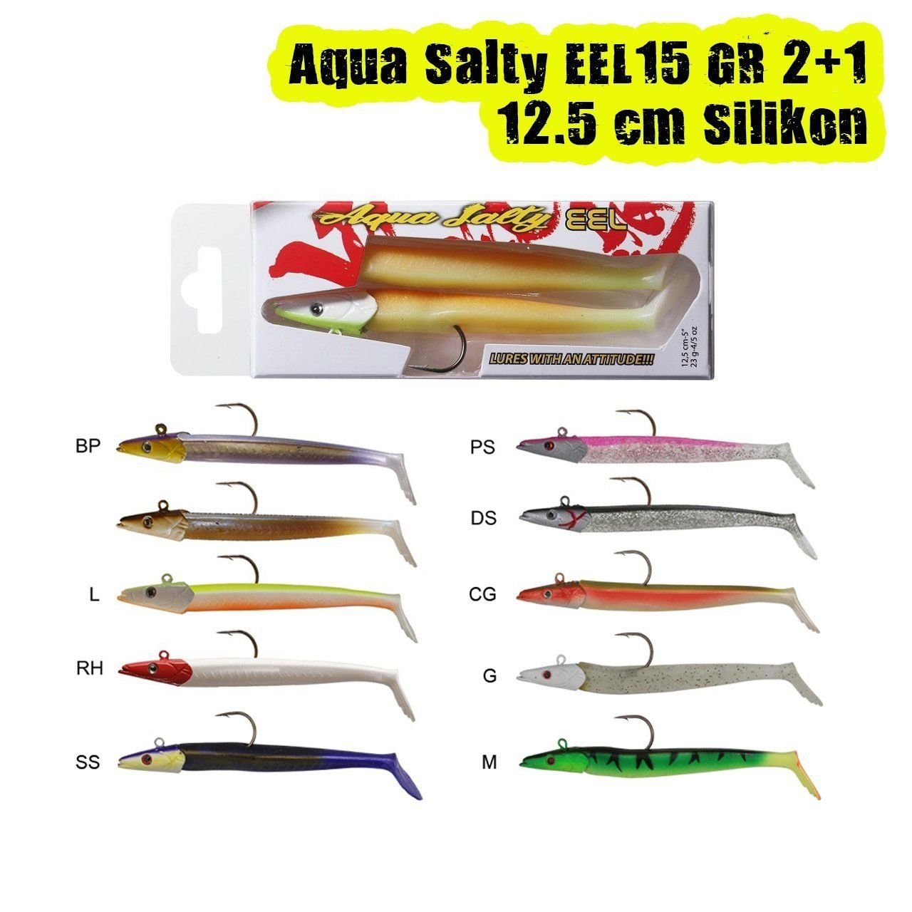 Aqua Salty EEL 15 GR 2+1 Silikon Renk:SS(Sexy Shad)
