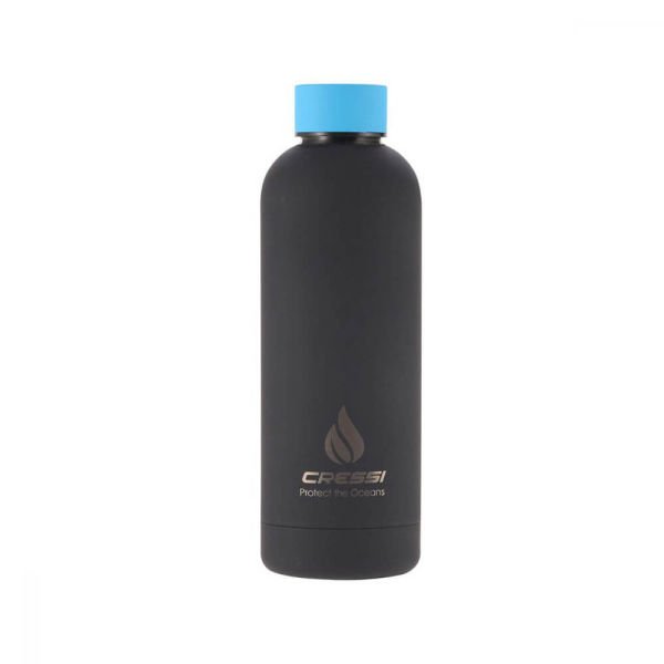 Cressi Kauçuk Kaplı Termal Suluk SİYAH - MAVİ - 500 ML