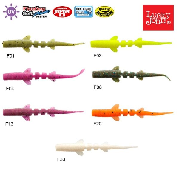 Lucky John Unagi Slug 3'' (7.62 cm) 7P Silikon Yem F13