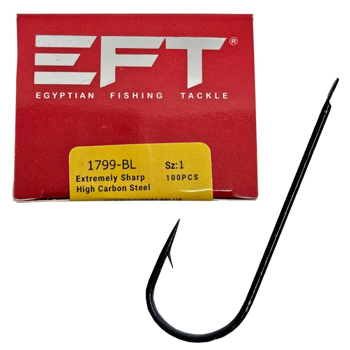 EFT Hook 1799 Siyah Düz İğne 100 Adet 5