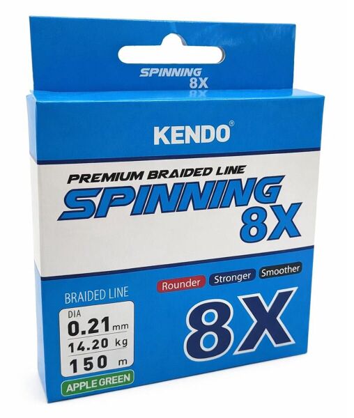 Kendo Spinning 8X Fighting 150 mt Örgü ip (Apple Green) 0,17mm