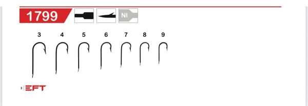 EFT Hook 1799 Beyaz Düz İğne 100 Adet 3