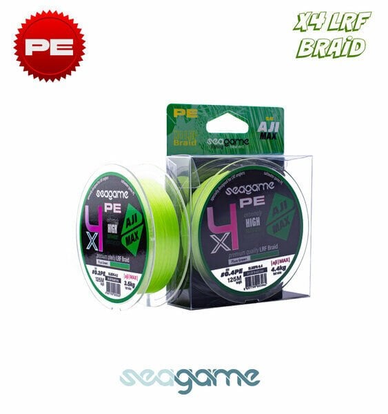 Seagame Aji Max PE#0.1 125m Fluo Green 4 Kat Aji İpi 3.1kg Çeker