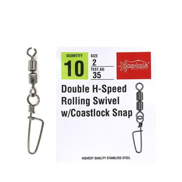 Captain 5038 Double Fırdöndülü Coastlok Klips 10lu Paket Black Nikel