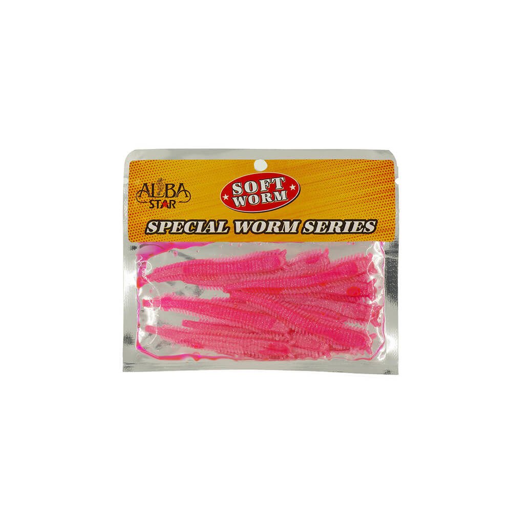 Albastar Special Worm Sahte Kurt PEMBE - 5CM