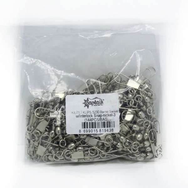 Captain 5230 Kilitli Klips 144'lü Paket Nikel 1/0