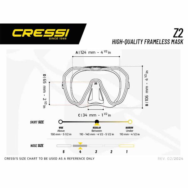 Cressi Z2 Dalış Maskesi BLACK-BLUE-ORANGE LENS
